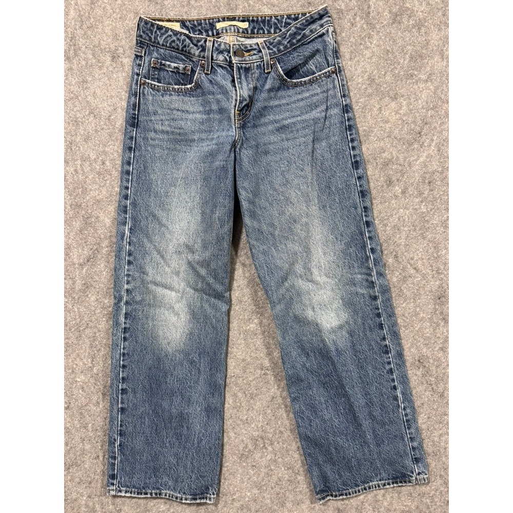 Levis Premium Low Loose Jeans Blue Denim W27 L30 Relaxed Straight Leg A5566-0006